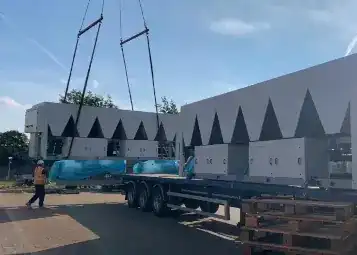 air chillers being loaded for transport